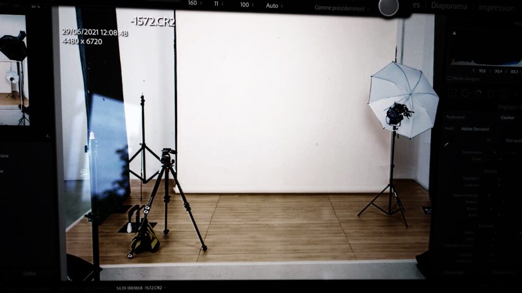 preparacion de estudio para sesion de fotos