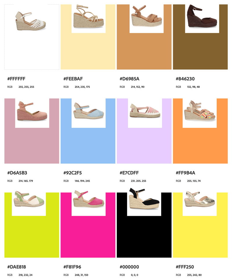 Colores de temporada en calzado femenino: cuando la moda se encuentra con el diseño gráfico